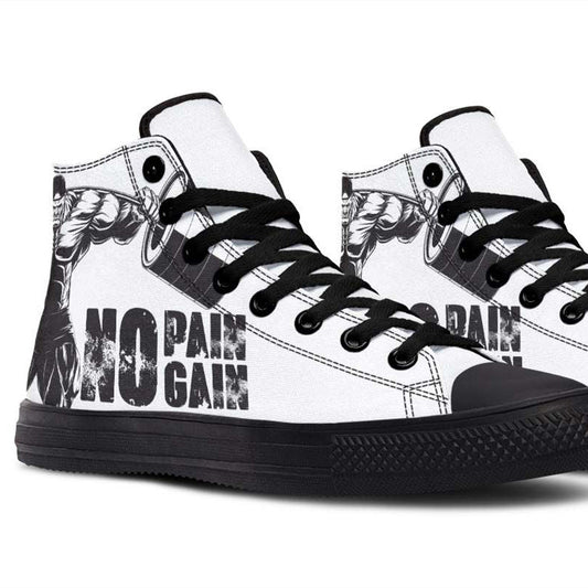 Men's And Women's Fashion Color Printing High-top Canvas Shoes
