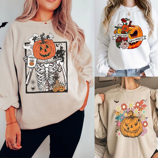 Halloween Fashion Dame Tøj Bogstavtryk Top