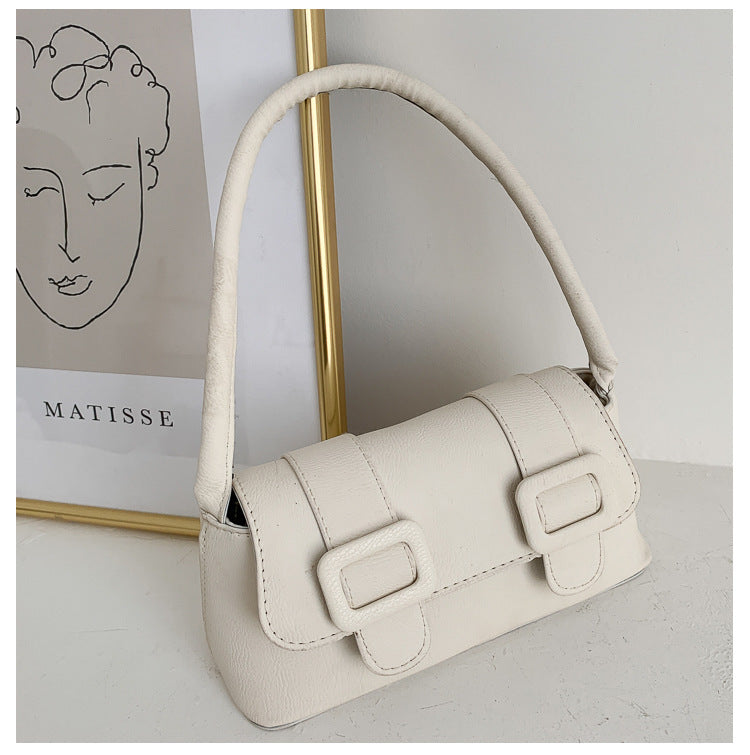 French niche bag women's bag fashionable new fashion Korean casual simple contrast color mesh red one shoulder underarm bag