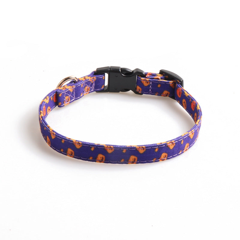 Halloween series pet collar bowknot pumpkin ghost pattern