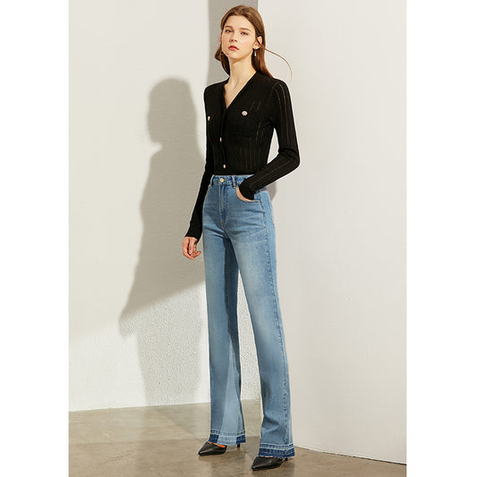 Trendy all-match flared jeans