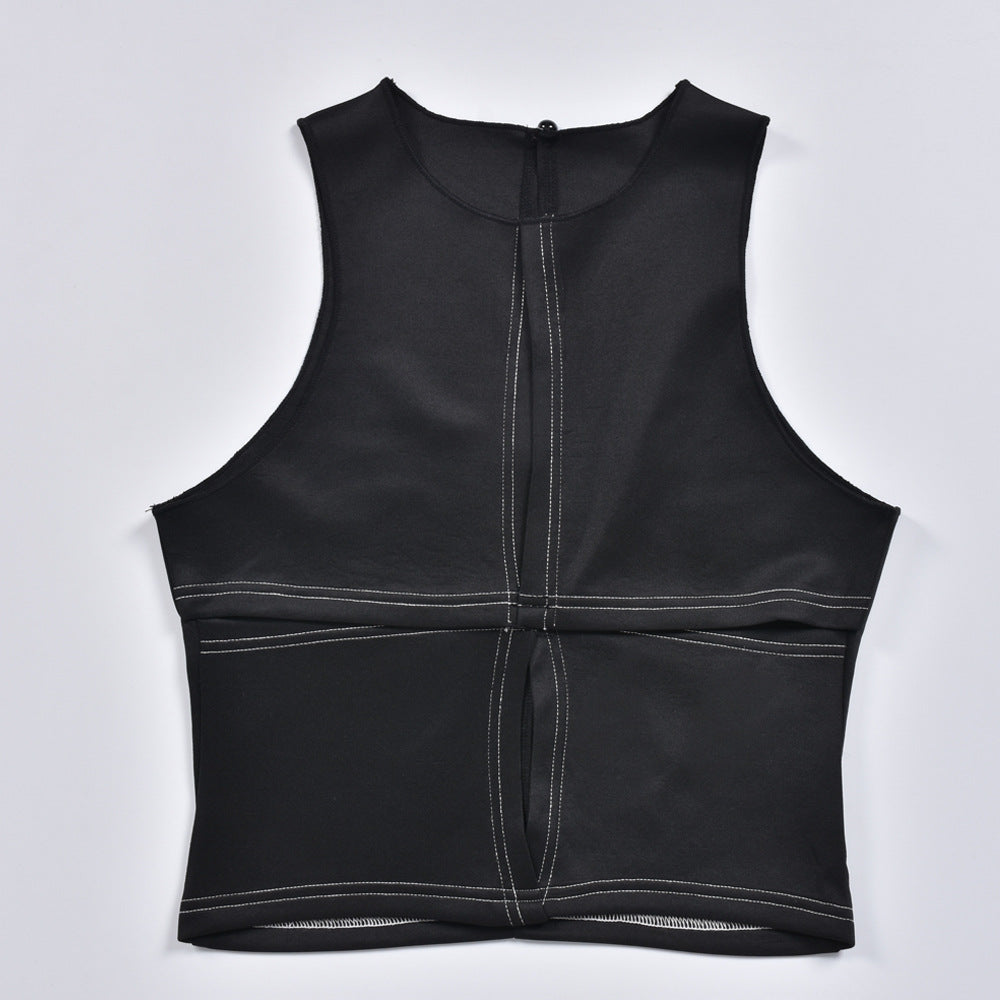 Women's Summer New Cutout Stitching Crop Top