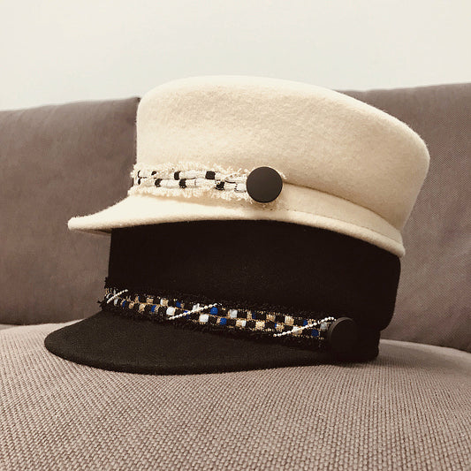 Vintage Elegant Alsidig Flad Modehat