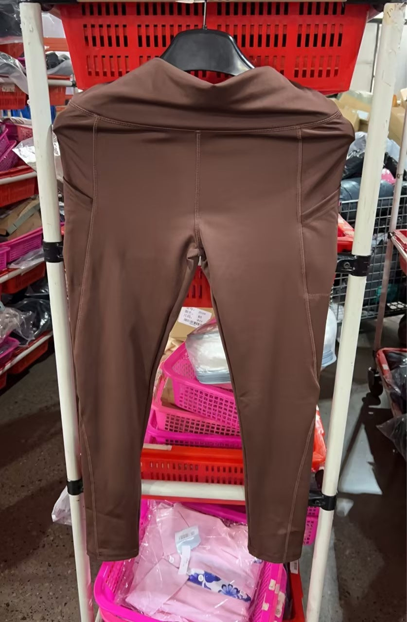 High-waisted Butt-lifting Slim-fit Sports Leggings With Side Pockets