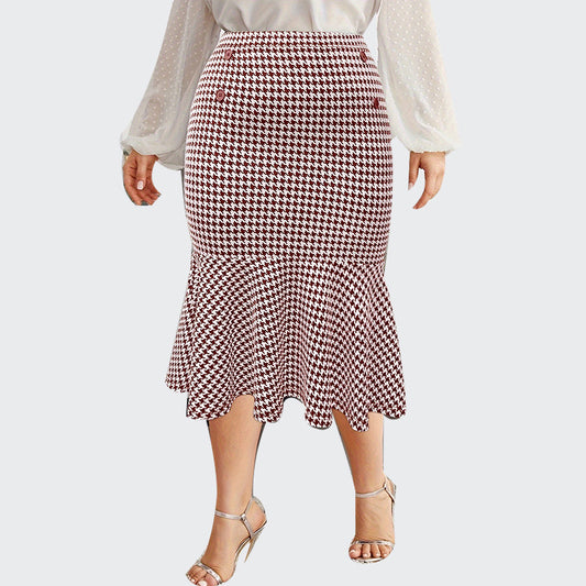 Spring Slimming Mermaid Midi Skirt For Curvy Women