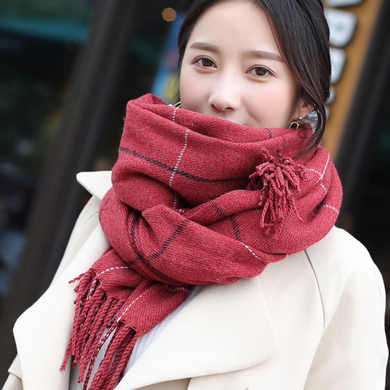 Ladies Winter Imitation Cashmere Shawl All-match Thickening