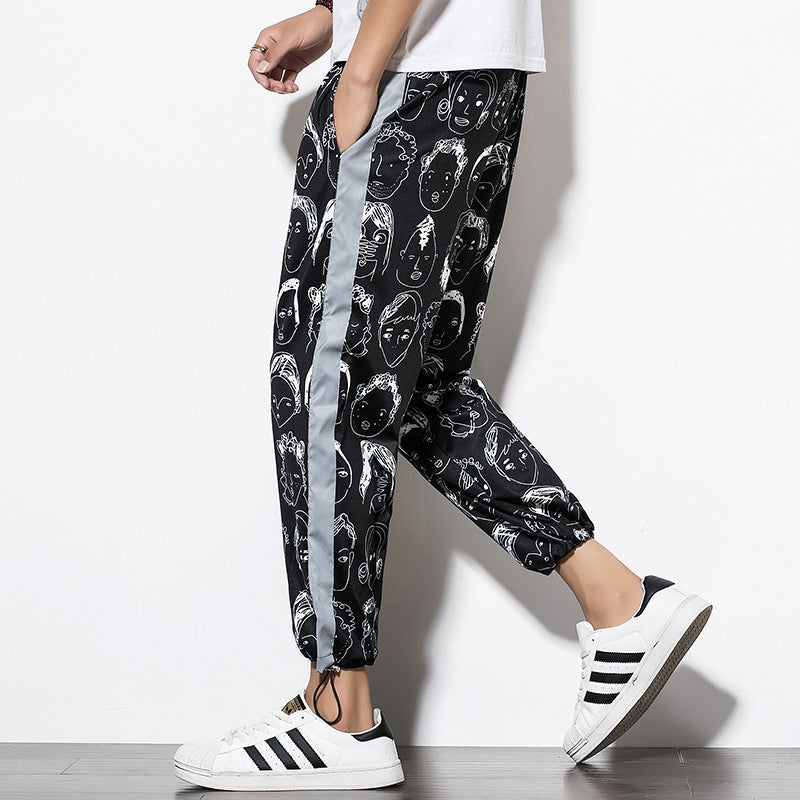 Luminous stripe trousers