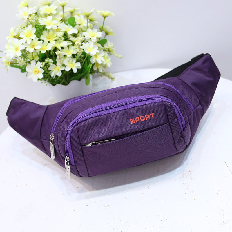Multi-layer nylon cloth pockets Outdoor leisure sports hiking camping large-capacity chest bag purse
