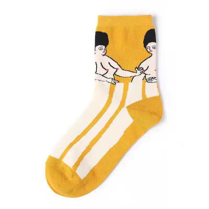 New Home Socks, Childlike Illustration Socks, Cross-Border E-Commerce Supply