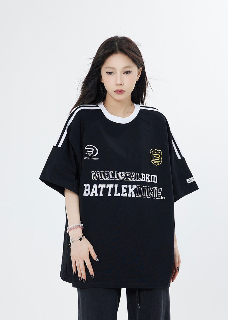 American Letter Embroidered Short Sleeve