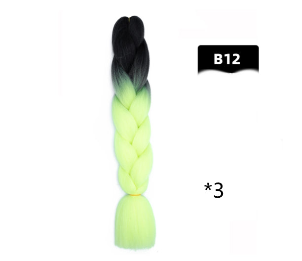 Color Big Braid African Chemical Fiber High Temperature Silk Wig Gradient