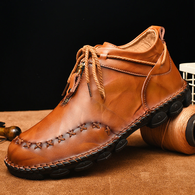 Men's Leather High Top Ankle Boots Comfortable Casual Shoes