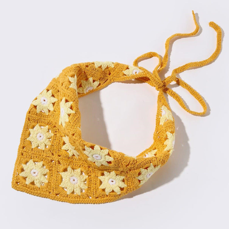 Fashion Woven Small  Triangle Scarf Hair
