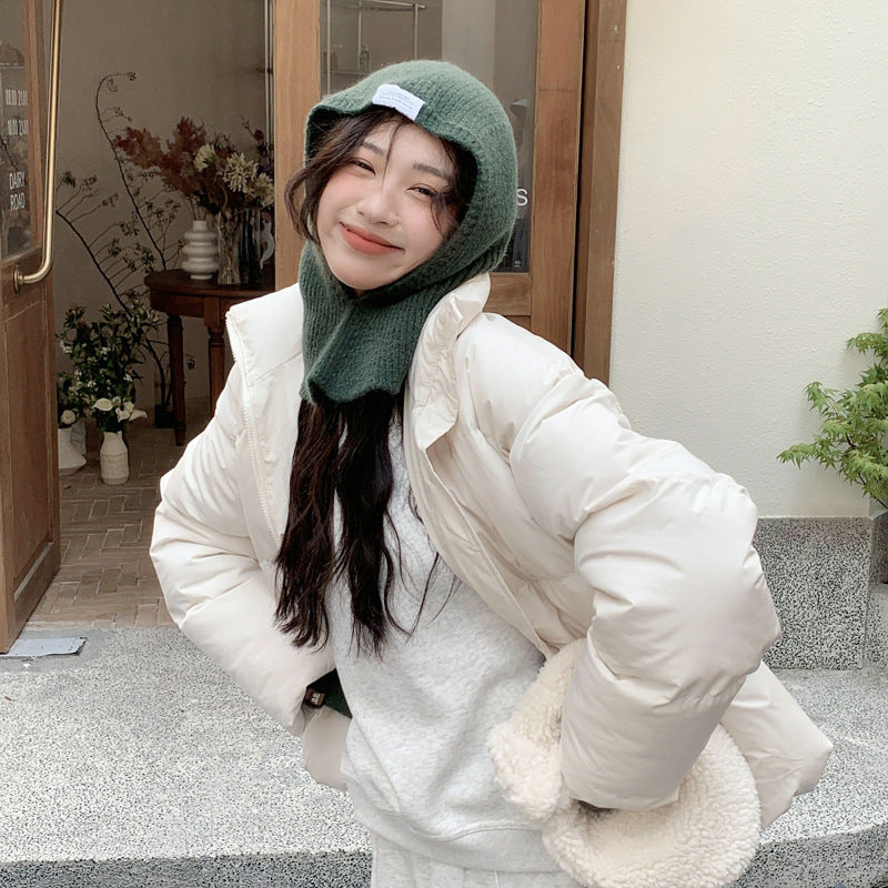 Knit Hat With A Bib