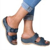 Flat round head wedge casual women's sandals