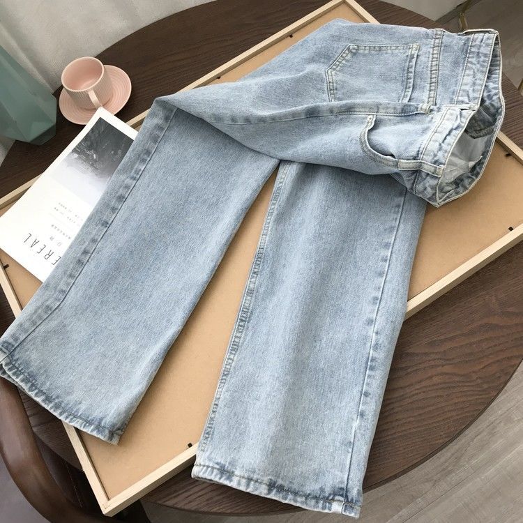 Women's straight-leg high-rise washed jeans