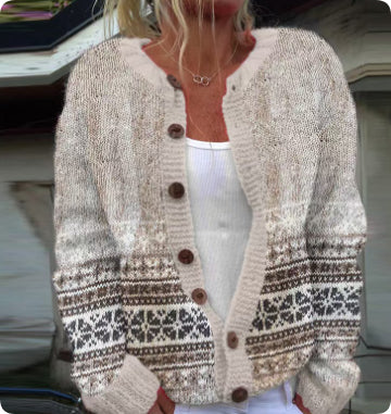 Cardigan Color-blocked Loose-fitting Fashionable Knitwear