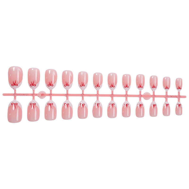 Women's Fashion Bowknot French Manicure