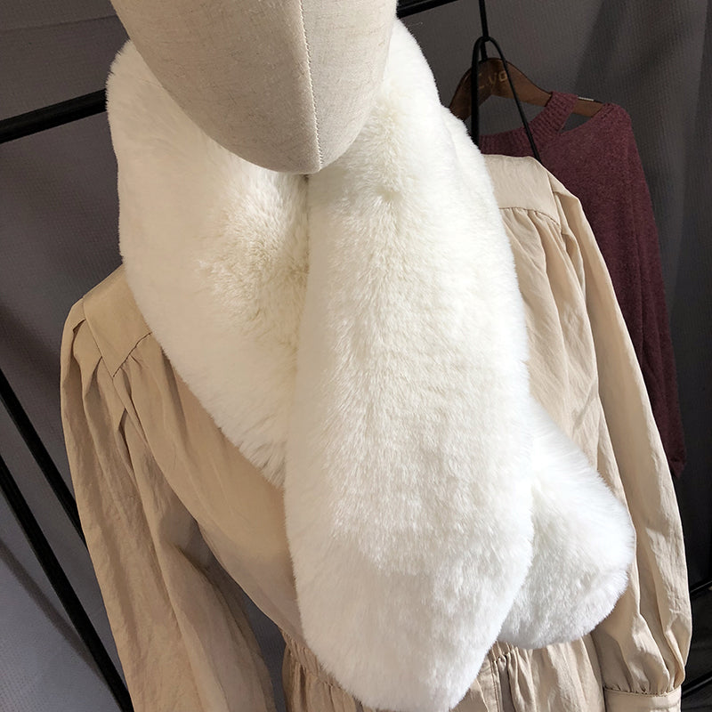 Warm And Thick Imitating Fox Fur Straw And Fur Scarf