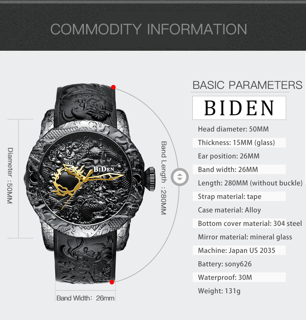 Men's creative fashion dragon watch