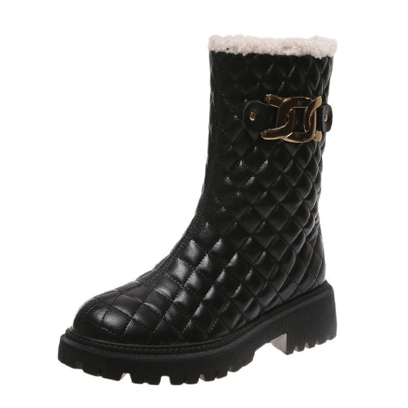 Fashion Trend Casual Flat Heel Mid-tube Boots Platform