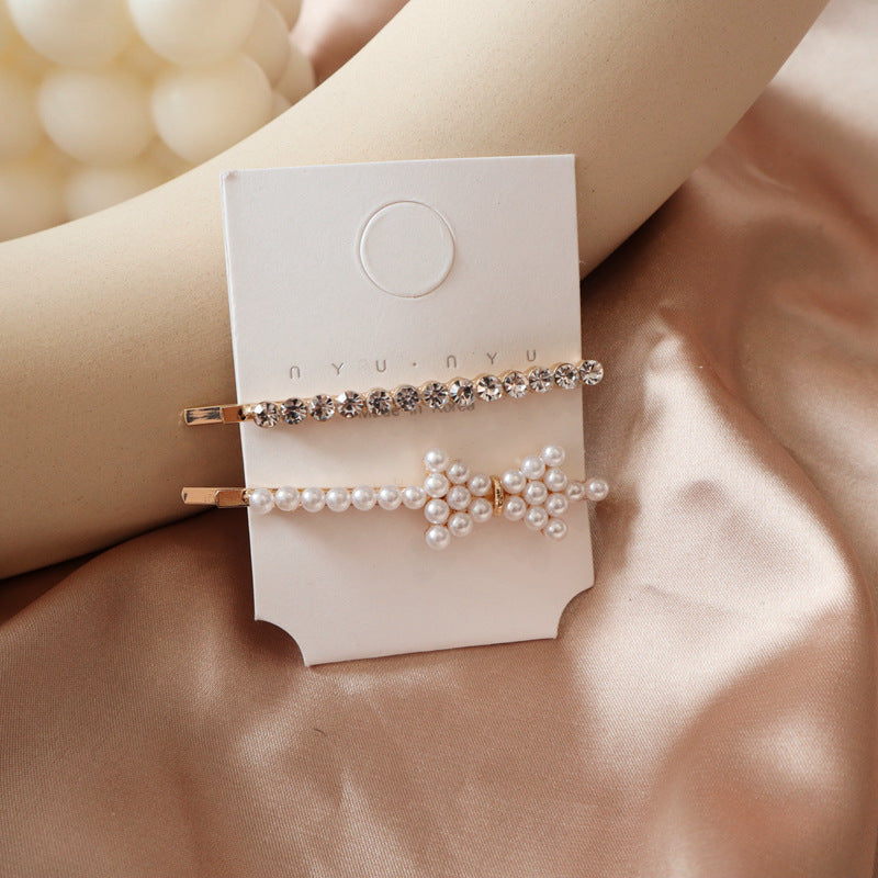 Pearl flower hair clip rhinestone hair clip