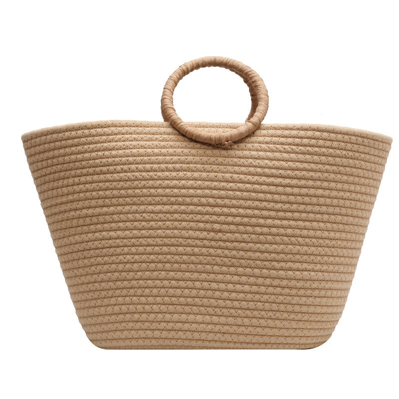Large Capacity Cotton Rope Woven Beach Holiday Tote
