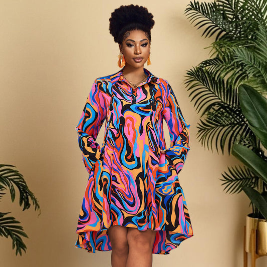 Fashionable Loose-fit Printed Dress