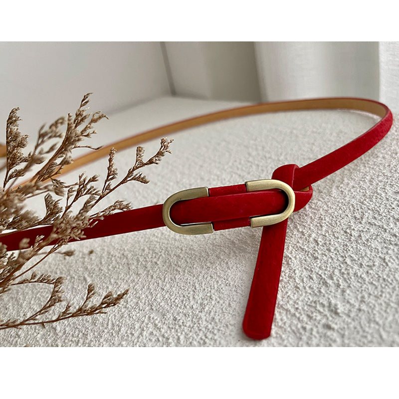Pigskin Thin Belt Non-porous Suit Dress Decoration