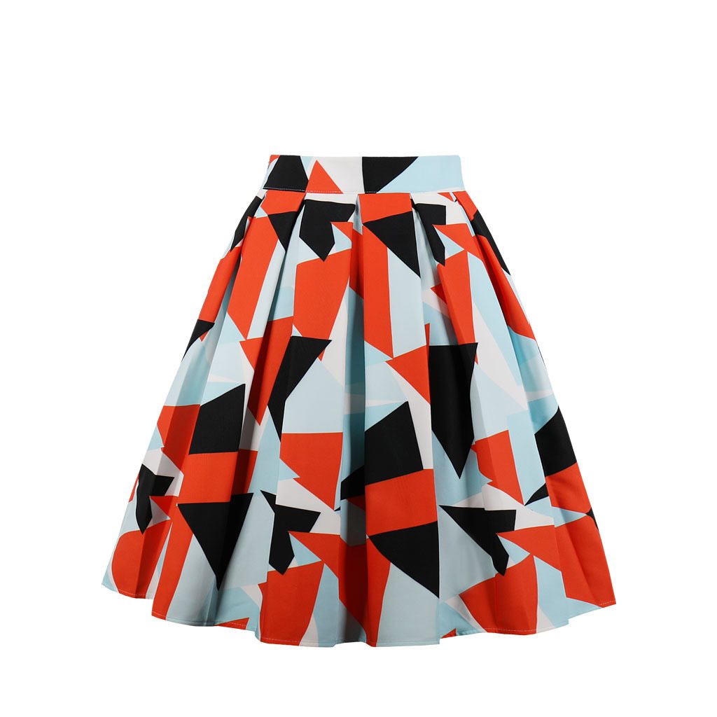 Geometric pleated skirt