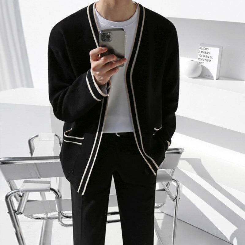 Sweater i koreansk stil løs afslappet trendsweater cardiganjakke