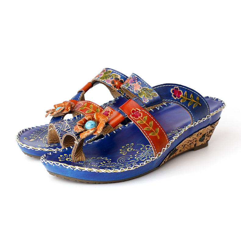 Ethnic Women's Sandals All Over Toe Lightweight Mid-heel