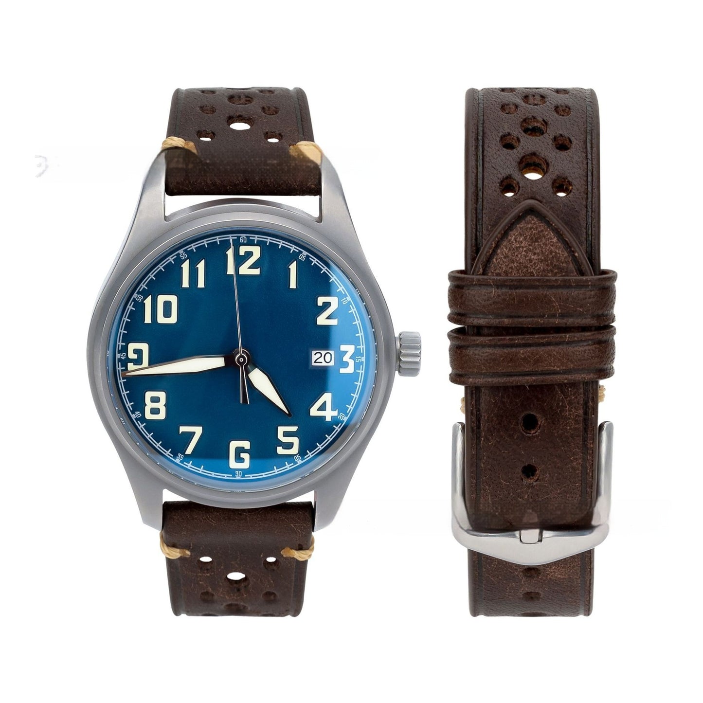Watch First Layer Cow Leather Watch Strap Retro Comfort 20mm