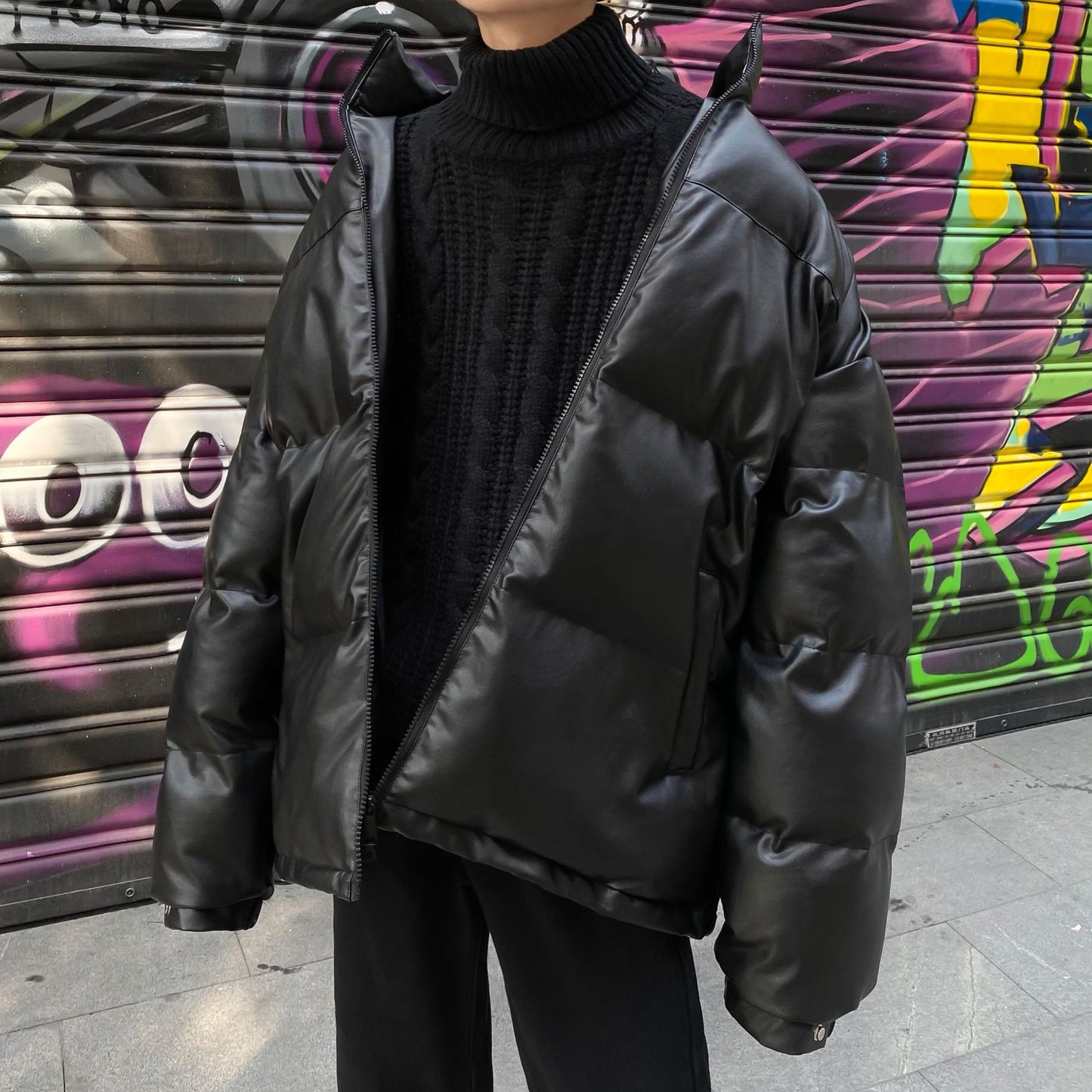 Large PU Skin Bread Jacket Autumn And Winter Young Male