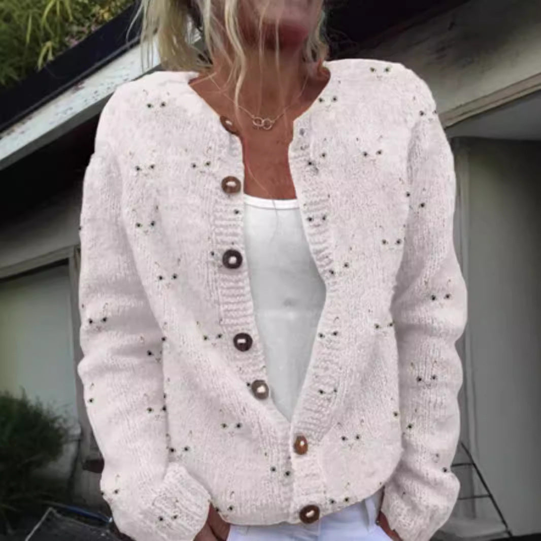 3D Digital Print Cardigan Strikket Frakke Damebeklædning
