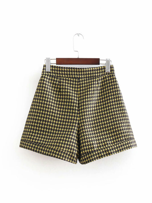 Textured High Waist Shorts Set