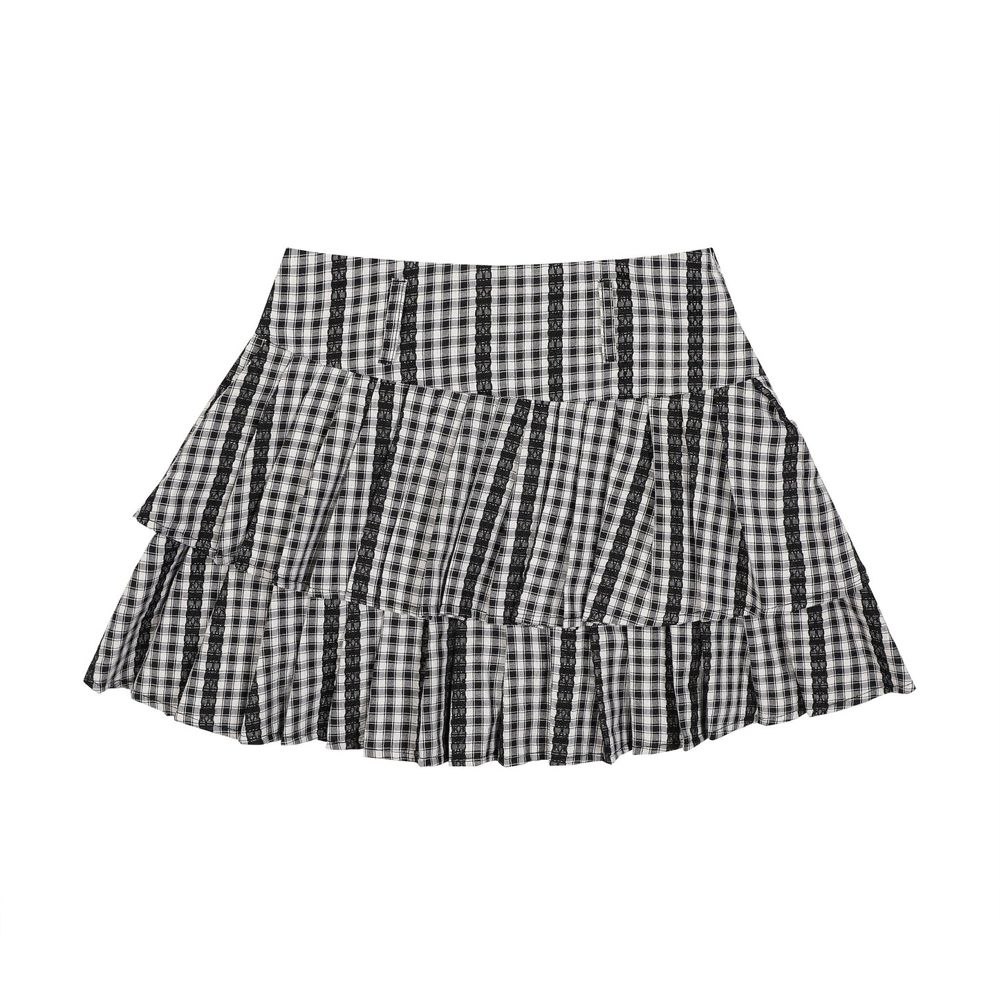 Women's American-style Retro Black And White Plaid Coat Autumn Leisure
