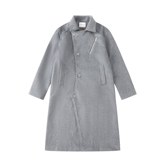 Men's Loose Over Knee Lapel Trench Coat