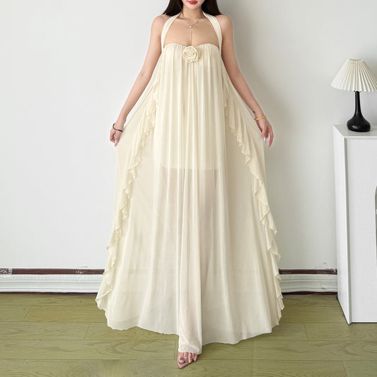 Casual Solid Color Women's Asymmetrical Long Dress