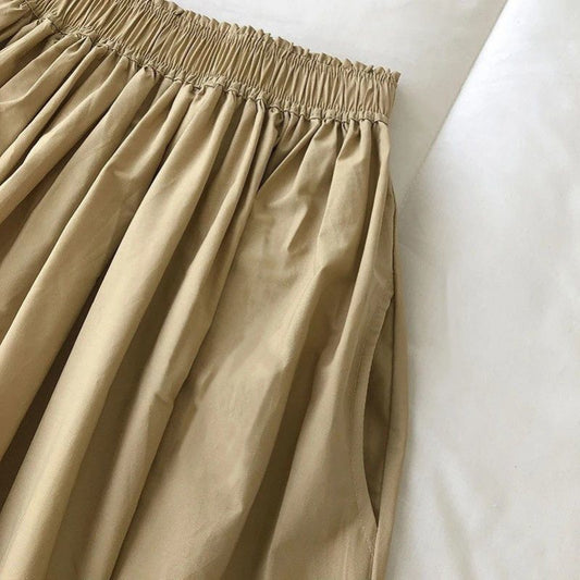 Solid Color Workwear Skirt Women's Korean Style