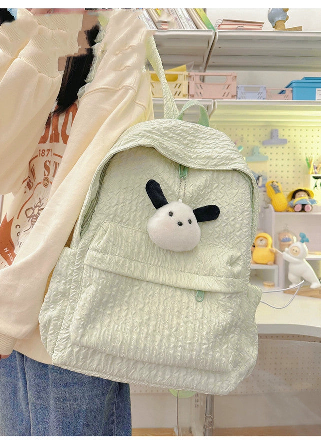 Large Capacity Simple Solid Color Backpack Middle School Students Backpack