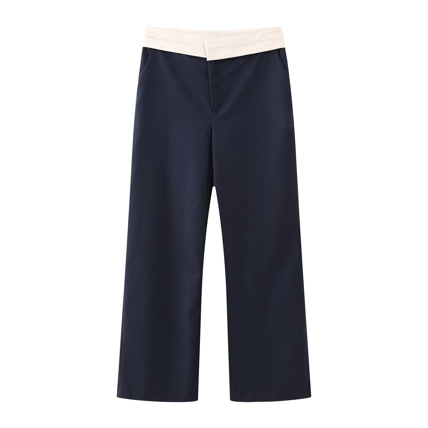 Autumn Contrast Color Waist Casual Pants