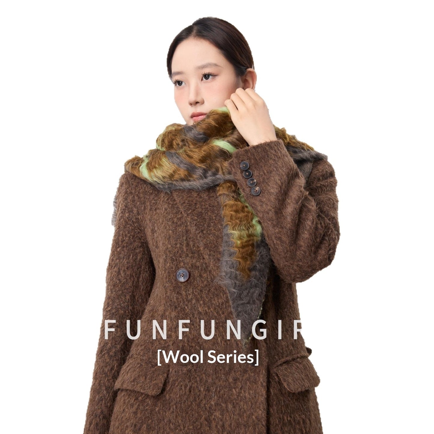 Cotton Wool Plaid Shawl Women's Warm Scarf