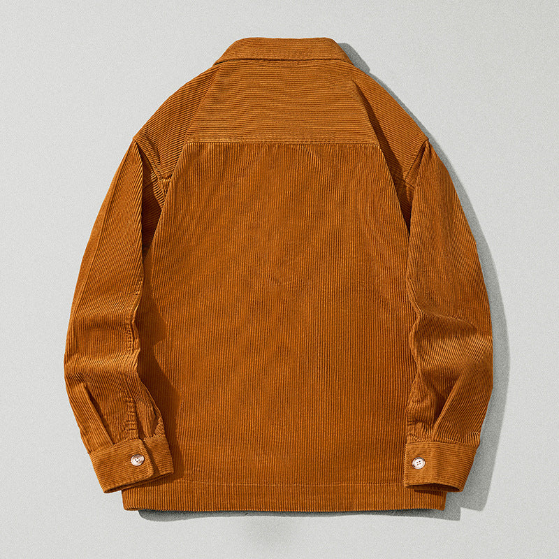 Men's Corduroy Shirt Coat Loose Cotton Casual Shirt