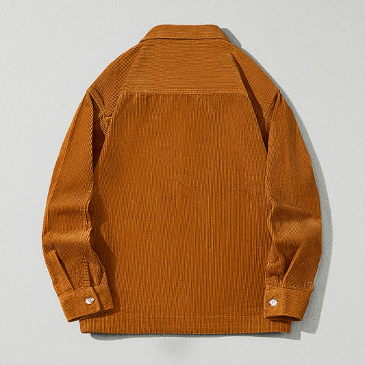 Men's Corduroy Shirt Coat Loose Cotton Casual Shirt