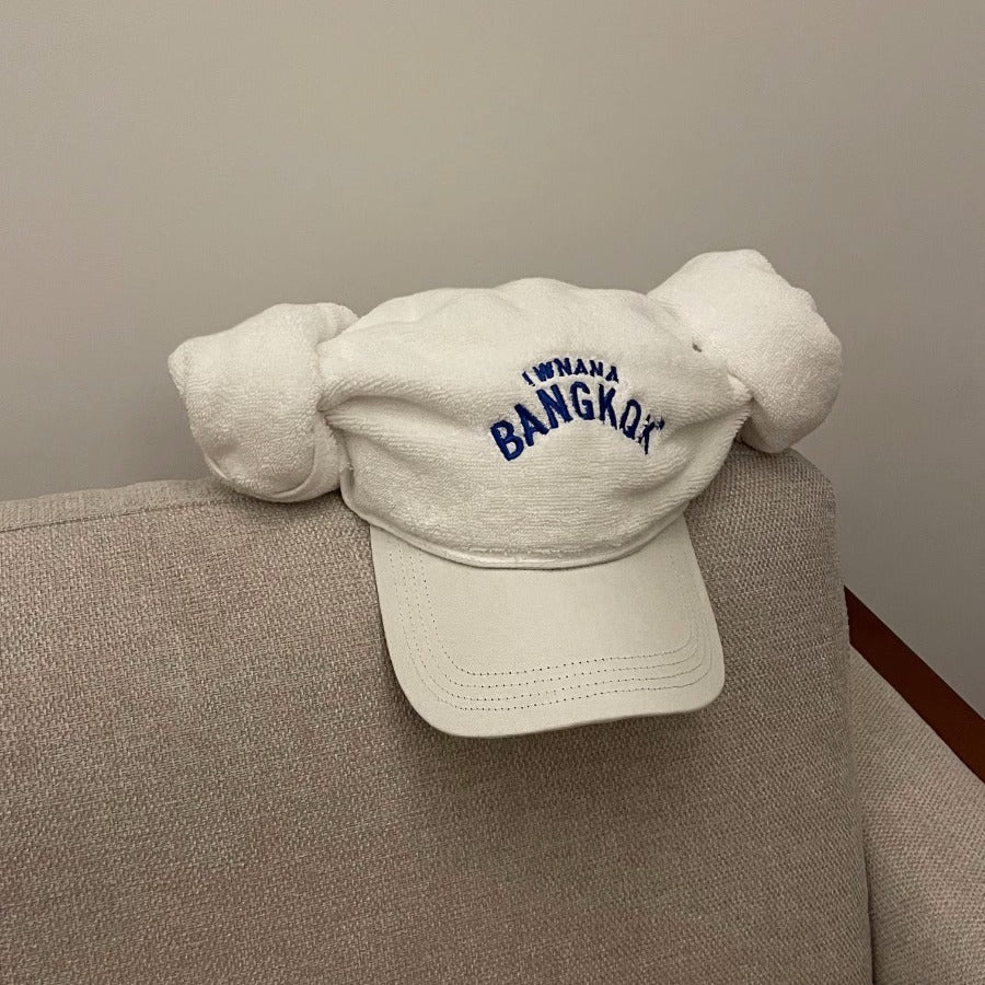 Unique And Adorable Letter-embroidered Thai Sauna Hat