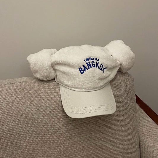 Unique And Adorable Letter-embroidered Thai Sauna Hat