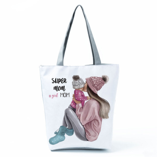 Sød Tegneserie Super Mama Print Mulepose Rejse Skuldertaske