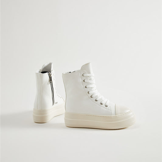 Ladies Candy Color Thick Sole Heightening Casual Shoes High Top