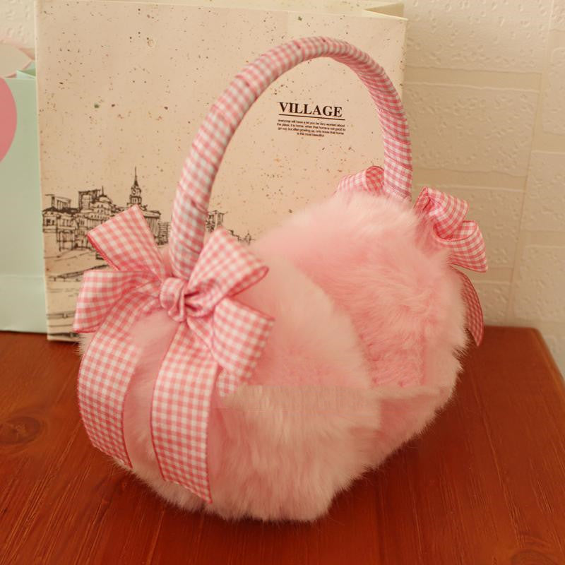 Oversized Bow-knot Ear Bag Female Cute Trendy Plush Ear Protection
